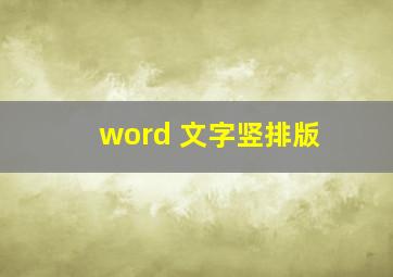 word 文字竖排版